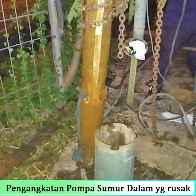 Pengangkatan pompa Sumur Dalam yg rusak